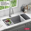 30&rdquo; Granite Composite Workstation Kitchen Sink Undermount Single Bowl with WorkFlow&trade; Ledge and Accessories in Dark Grey
